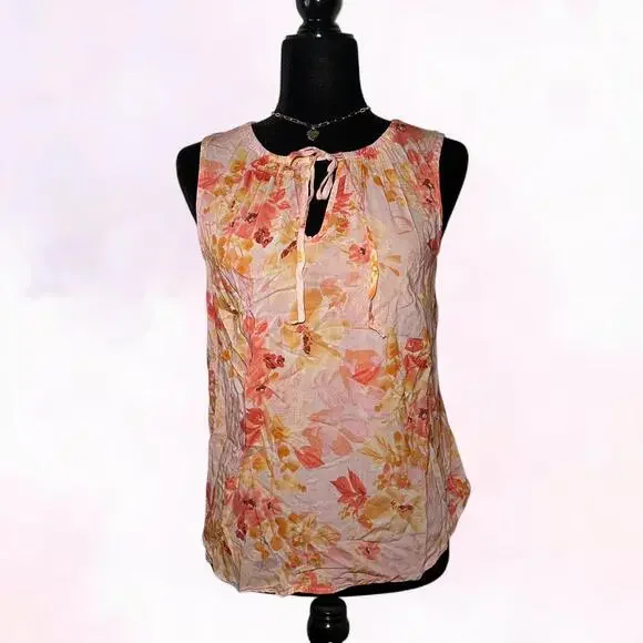 Point Zero Floral Tank Top Summer Casual - Picture 3 of 5